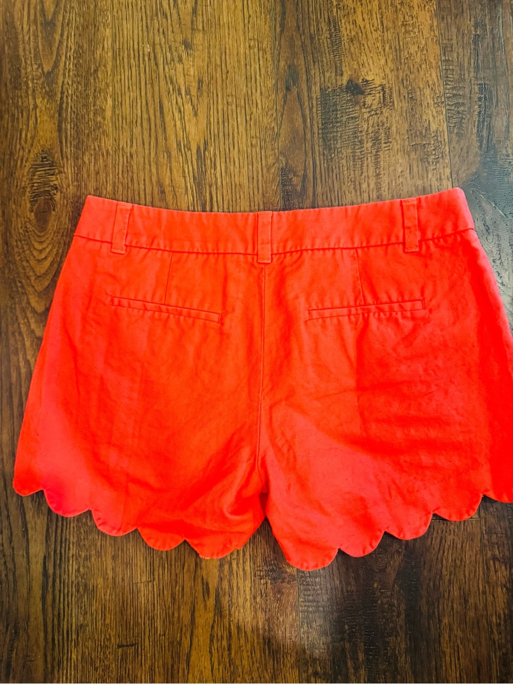 Jcrew Scalloped Hem Women's Shorts - Bright Orange